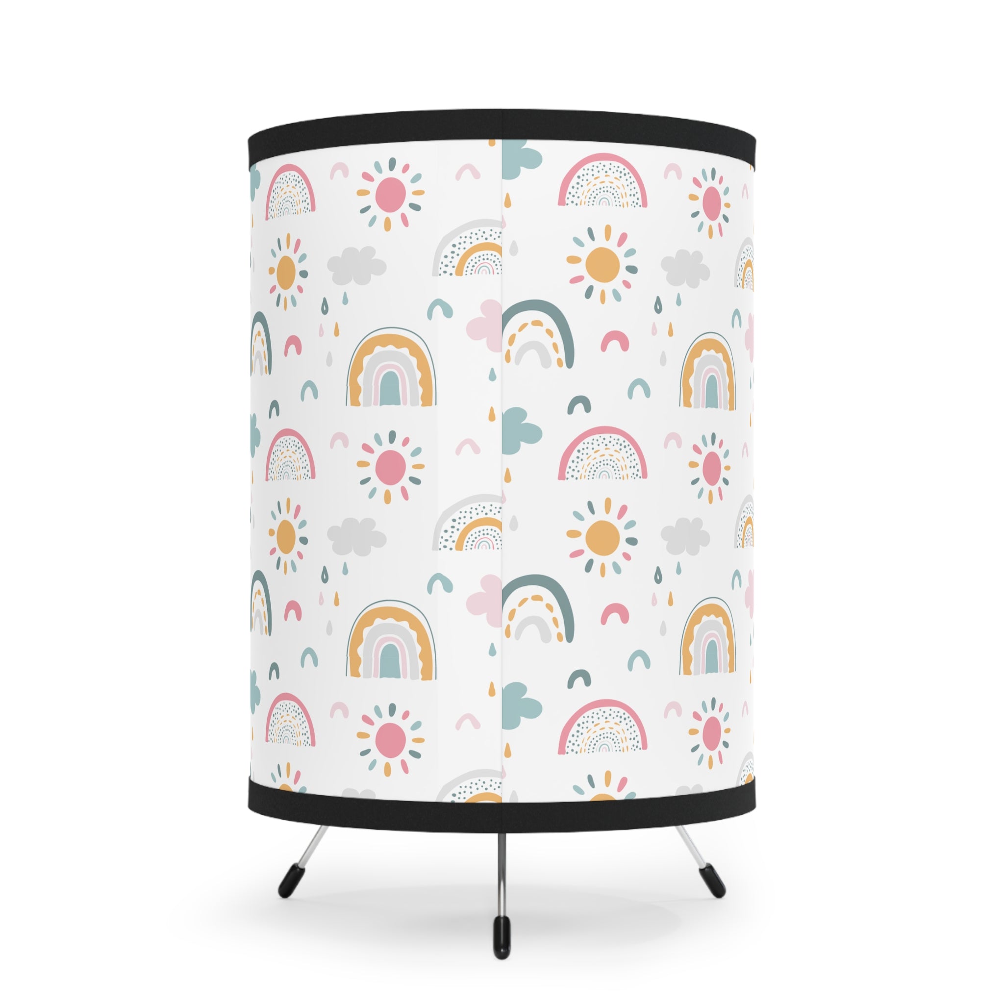 Stars and Rainbows-Tripod Lamp with High-Res Printed Shade, US\CA plug - Creations by Chris and Carlos